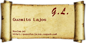 Guzmits Lajos névjegykártya